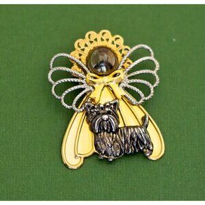 Vintage Intricate Art Deco Puppy Fairy Brooch K27